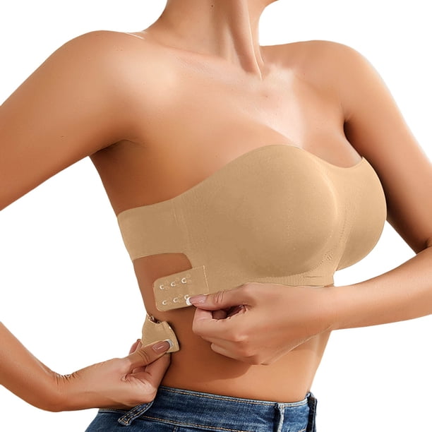 Brasieres de Mujer Sujetador Elástico de Nailon Cómodo para Mujer, para Uso Diario, para Bodas, para Novias, sin Tirantes, con Sujeción sin Costuras. Extra Grande