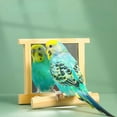 thumbnail image 2 of Bird Mirror Wooden Hanging Swing Interactive Play Toys for Small Parrot Budgies Macaw African Grey Parakeet Cockatiel Conure, 2 of 6