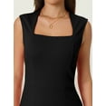 thumbnail image 4 of DARING DIVA Pencil Sleeveless Square Neck Bodycon Dress S Black, 4 of 6