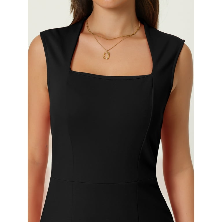 Unique Bargains Women's Sleeveless Sheath Dress Elegant