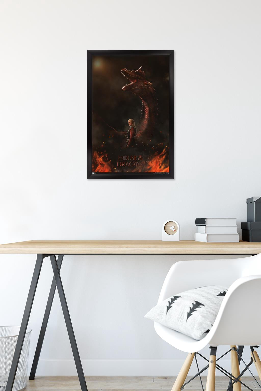House of the Dragon - Daemon Dragon One Sheet Wall Poster, 14.725" x 22.375" Framed