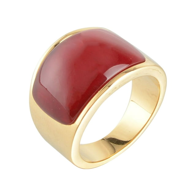 Anillo Decorativo Sonducket Moda Elegante Unisex Piedra Roja Talla 8