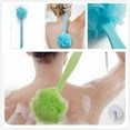 18'' Long Handle Loofah Back Scrubber, Exfoliating Shower Brush, Mesh Bath Sponge, Green ...