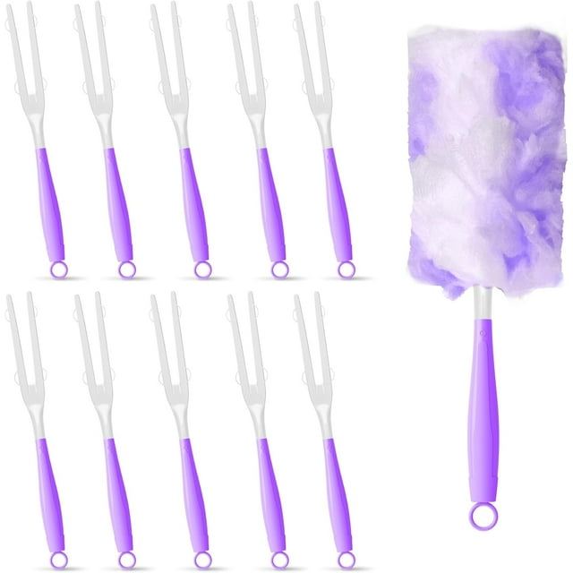 3PCS Duster Refills Folding Handles Set Compatible with Swiffer Dusters,Disposable Static Dust Removal Brush Handle for Dusting Electronics,Furniture,Blinds,Ceiling Fans (10, Purple)