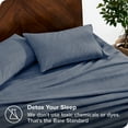 thumbnail image 3 of Bare Home Flannel Sheet Set - 100% Cotton - Deep Pocket - Split King, Heathered Indigo, 5-Pieces, 3 of 7