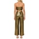 thumbnail image 3 of INSPIRE CHIC Conjuntos de verano de 2 piezas para mujeres con pantalones de pierna ancha y tops cortos XS Negro Dorado, 3 of 5