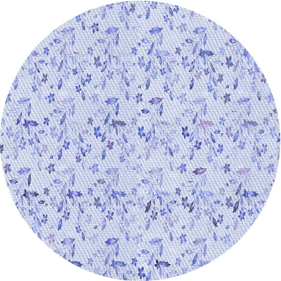 Ahgly Company Machine Washable Indoor Round Transitional Lavender Blue Area Rugs, 7' Round