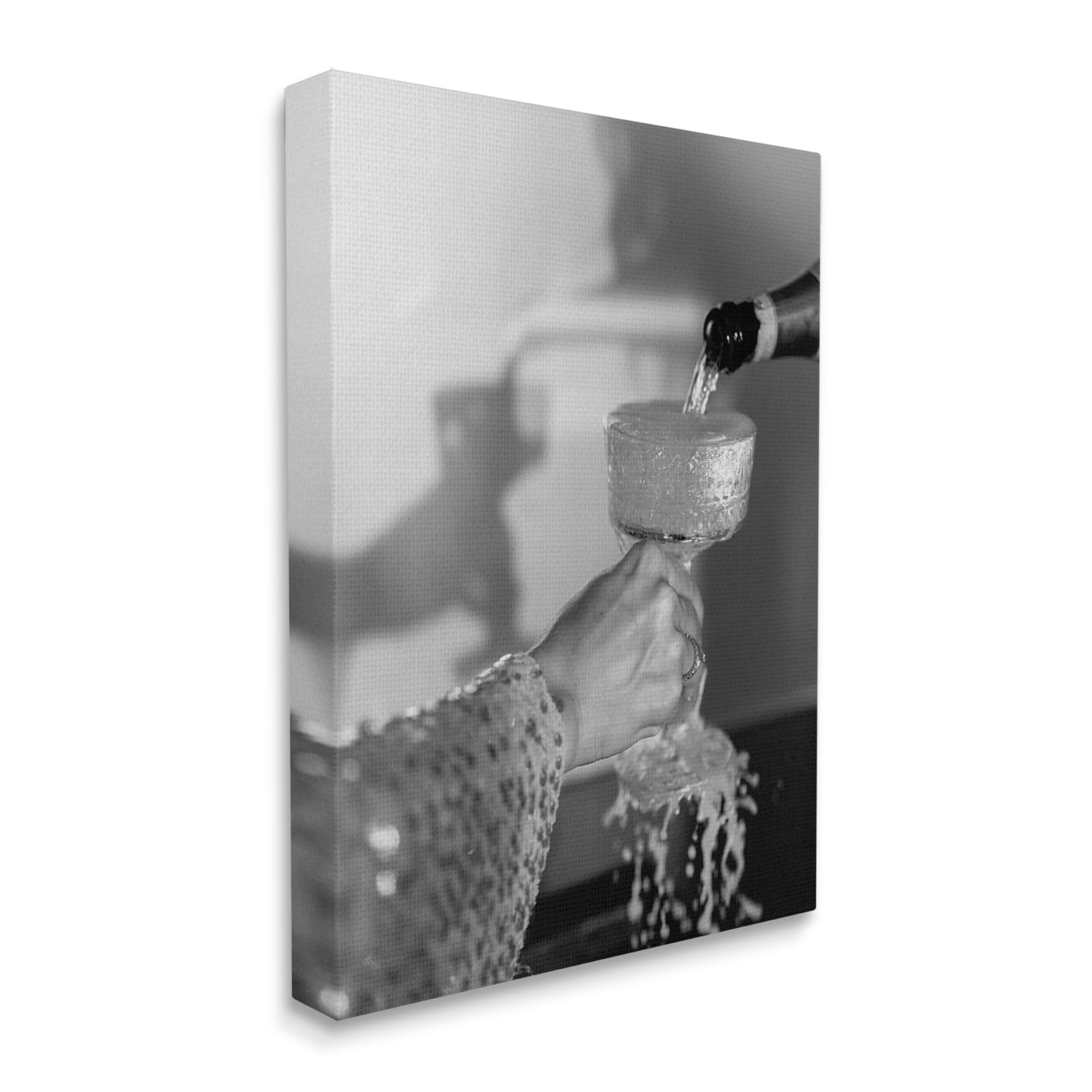 Stupell Industries Classy Champagne Pour Splash Food & Beverage Photography Gallery Wrapped Canvas Art Print Wall Art, 16 x 20