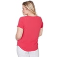 thumbnail image 2 of Alfred Dunner Womens Petite Solid Rolled Short Sleeve Tee, 2 of 4