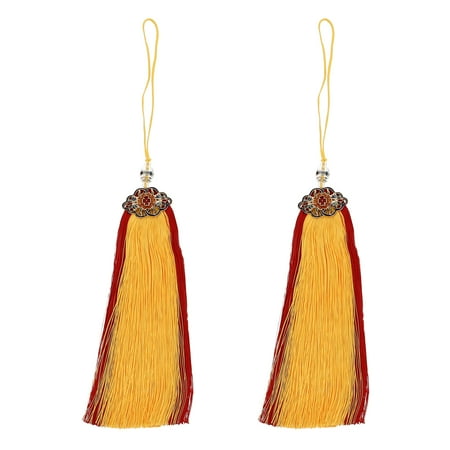 

2pcs Double-color Car Hanging Straps Lovely Tassel Car Pendants Clothes Decors