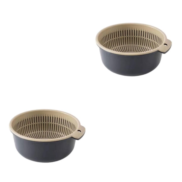 Colador Injueey duradero para tareas de cocina fáciles y eficientes Taomi Basket 2piezas Gris azulado pequeño