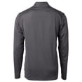 thumbnail image 3 of Men's Cutter & Buck Black/Gray Durham Bulls Virtue Eco Pique Micro Stripe Recycled Quarter-Zip Pullover Top, 3 of 3
