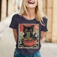 thumbnail image 2 of Womens Anime Cat Ramen Graphic T-Shirts Japanese Funny Graphic Short Sleeve Tees Kawaii Cat Anime Gifts Tops, 2 of 5