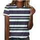 thumbnail image 1 of Camiseta de Cuello Redondo de Manga Corta con Suéter Impreso Casual para las Mujeres, Ligero Top Diario, 1 of 4