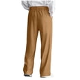 thumbnail image 5 of Hinvhai Men's Zipper Fly Baggy Dress Pants Straight Leg Casual Pleated Trousers Streetwear Khaki M(M), 5 of 9