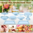 thumbnail image 4 of Blue Cake Stand Dessert Table Display Set, Metal Tiered Cupcake Holder Fruits Snack Donut Plate Serving Tower Tray Platter With Tong, Cake Knife and Server Set For Wedding Birthday Party Decor 11PCS, 4 of 13