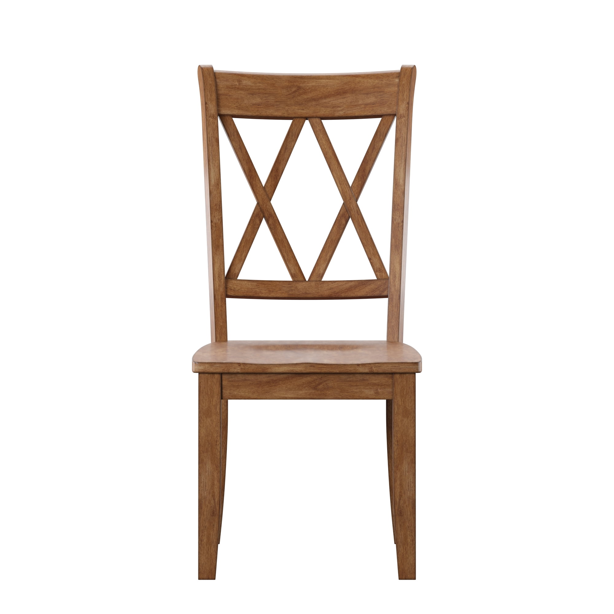 Weston Home Farmhouse Wood Dining Side Chair, Oak (Set of 2)