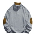 thumbnail image 1 of Ketyyh-chn99 Chandail en Molleton à Manches Longues à Col Rond pour Hommes Chandail Décontracté d'Extérieur pour Hommes à Manches Longues Sans Capuche avec Hauts Debout Gris,G, 1 of 5