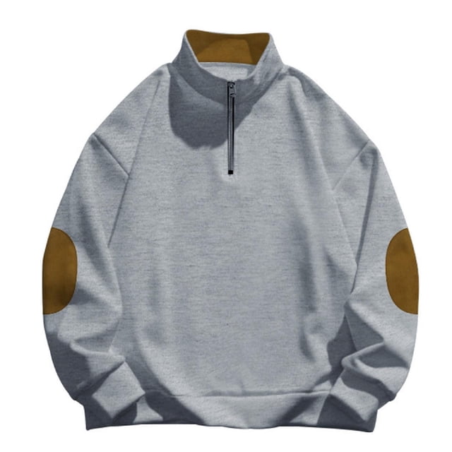 Ketyyh-chn99 Chandail en Molleton à Manches Longues à Col Rond pour Hommes Chandail Décontracté d'Extérieur pour Hommes à Manches Longues Sans Capuche avec Hauts Debout Gris,G