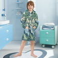 thumbnail image 5 of FORMRS Niños Bathrobe Unisex Hooded Robe Soft Plush Pajamas Sleepwear, Size 2-3T, Retro Tree, 5 of 7