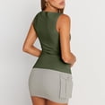 thumbnail image 4 of Lumtrix Tank Tops For Women Ribbed Boat Neck Slim Fitted Ruched Basic Sleeveless Shirts 2026 Summer Clothes Army Green XL, 4 of 6