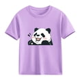 thumbnail image 4 of Spazoro Girls T-Shirts Tee, Cute Print 100%Cotton Short Sleeve Crew Neck Casual Tops for Kids Purple Size 10, 4 of 6