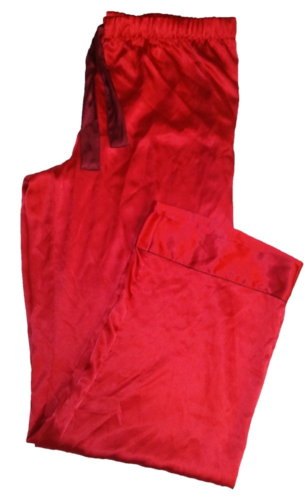 Sleep Pants Satin Solid Red 