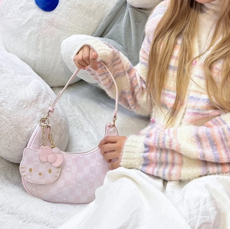 New Hello Kitty Kawaii Underarm Bags Cute Anime Zipper Shoulder Bags For Women Crossbody Bags Anime Bags Gifts