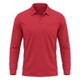 thumbnail image 2 of Trgacdwlo Mens Casual Polo Shirt Lightweight Long Sleeve Shirt Men Quick Dry Sun Protection Golf Polo Shirts for Men with Pocket Wine XXL, 2 of 9