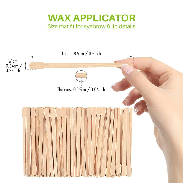 DecBlue 300 Pcs Wooden Wax Sticks 4 Styles Wood Waxing Spatulas Applicators Hair Removal S M L Sizes for Body Legs Facial or Wood Craft Sticks