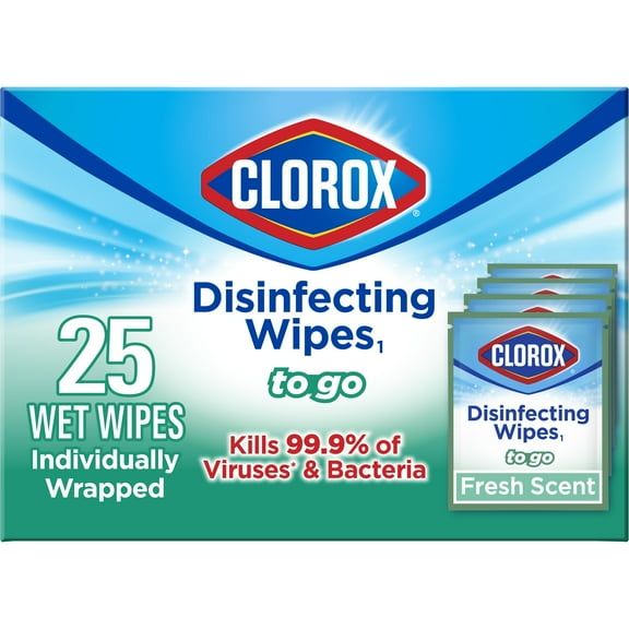 Clorox Bleach-Free Disinfecting Wipes to Go, Individually Wrapped, 25 Count