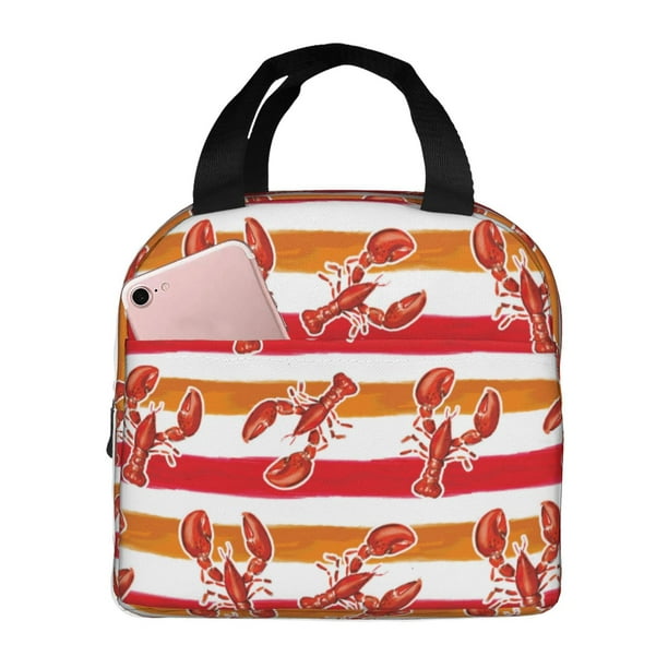 Easygdp Red Lobster Bolsa Térmica Premium - Tela Oxford Impermeable, Gran Capacidad, Bolsillo Frontal, Unisex para Trabajo, Escuela, Actividades al Aire Libre y Picnics