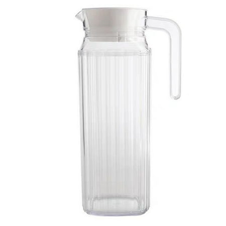 

1pc 1.1L Transparent Stripe Design Cold Water Bottle Hot Cold Water Bottle
