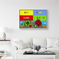 thumbnail image 2 of IDEA4WALL Framed Canvas Art Wall Decor Mario Video Arcade Playstation Console-Eat, Sleep, Game, Repeat Pop Culture Media Illustrations Pop Art Modern for Dorm Home Office - 24"x36", 2 of 4