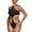 Black, variant on Sngxgn Women Swimsuit Tummy Control Bathing Suit Sexy Plunge V Neck Swimwear(Black,M)