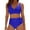 Blue, variant on EYNMVR Women's Bikini Sets High Waisted Swimsuit Underwire Adjustable Straps Twisted Hook Full Coverage Bottom
