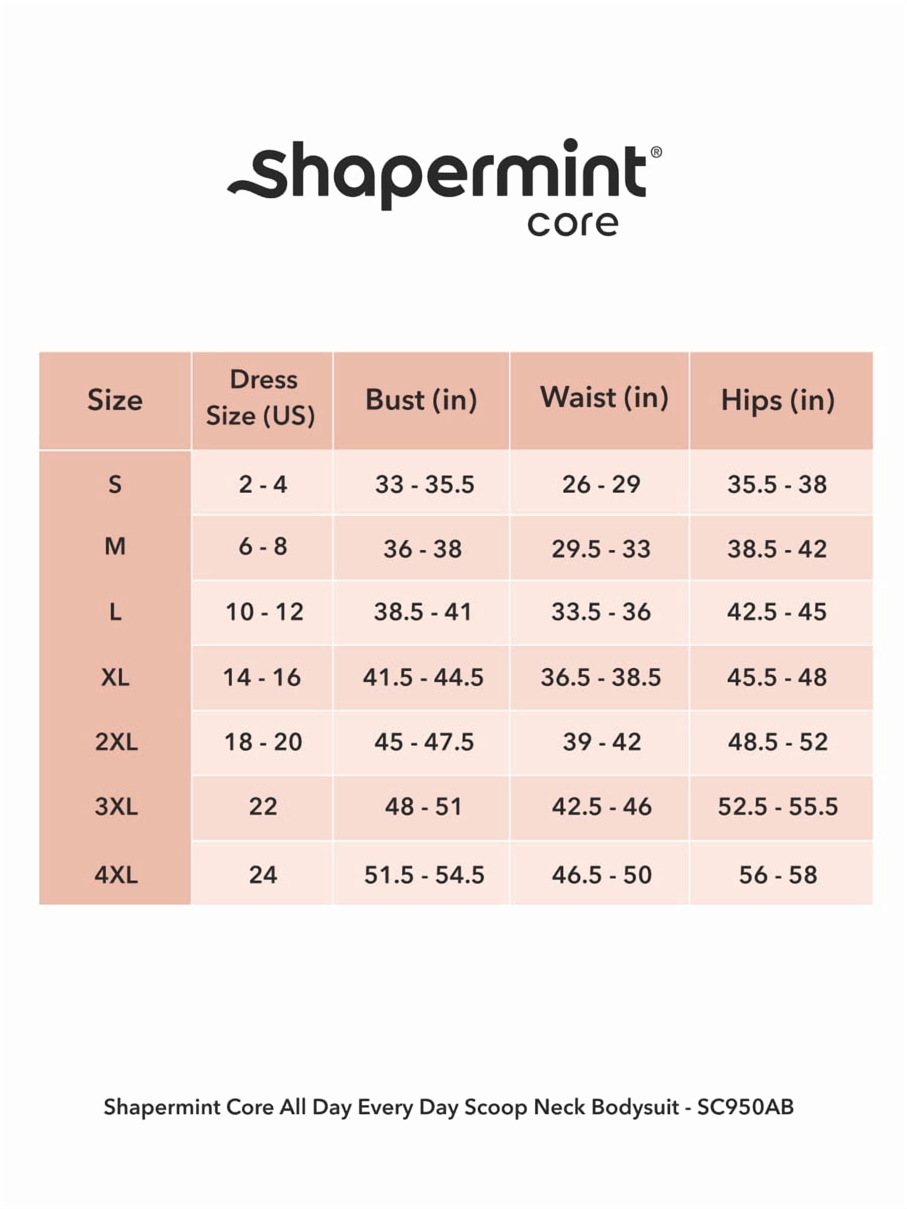 Shapermint Core Scoop Neck Shaping Bodysuit for Women, Seamless Shaping Fit & Comfortable Support, Sizes S–4XL