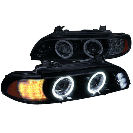 Spec-D Tuning For 2001-2003 Bmw E39 525 528 Halo Projector Headlights + Led Signal Glossy Black 2001 2002 2003