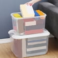 thumbnail image 6 of Storage Box with Detachable Lid - Transparent Handle, Multifunctional Plastic Portable Clothes Toys Sorting Box, Household Supplies, 6 of 8