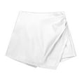 thumbnail image 5 of RMGVDSD Skirts For Women Mini Skirt Women's Leather Skorts High Waisted Leather Shorts Elastic Waist Ruched Wrap Skorts Skirts Trendy Flowy A Line Maxi Skirt, 5 of 6