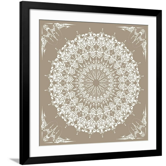 Art.com Baroque Mandala Art Print, Black Frame Wall Art, 38" x 38"