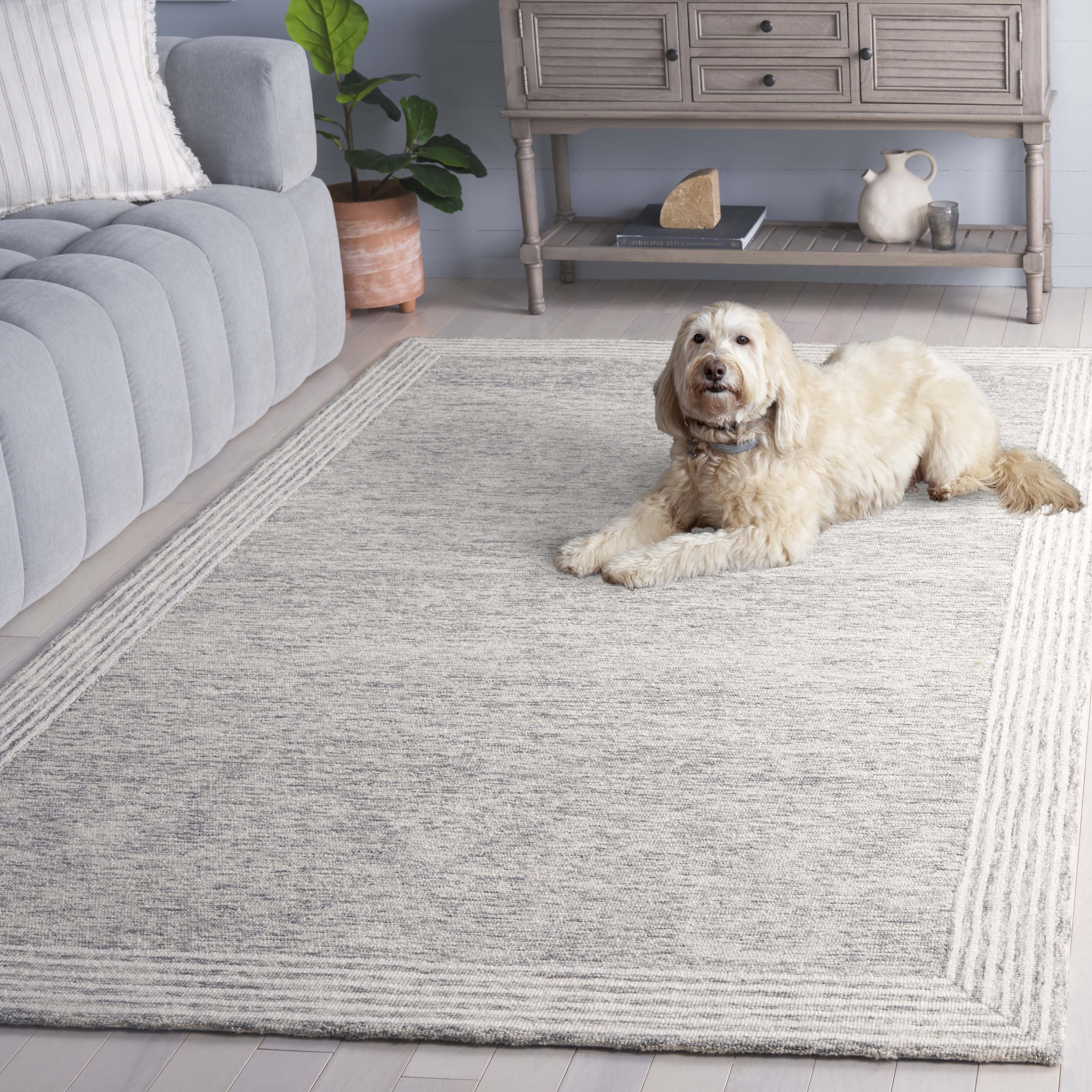 SAFAVIEH Abstract Payton Geometric Area Rug, Gray/Ivory, 8' x 10'