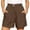 Brown-women shorts, variant on Linen Shorts for Women Dressy High Waisted Casual Elastic Pleated Wide Leg Summer Shorts with Pockets