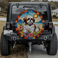 thumbnail image 2 of Lotusprinthandmade Shih Tzu Dog Pattern Spare Tire Cover With Backup Camera Hole 6 Sizes (33 in.), shih tzu dog print cover, 2 of 6