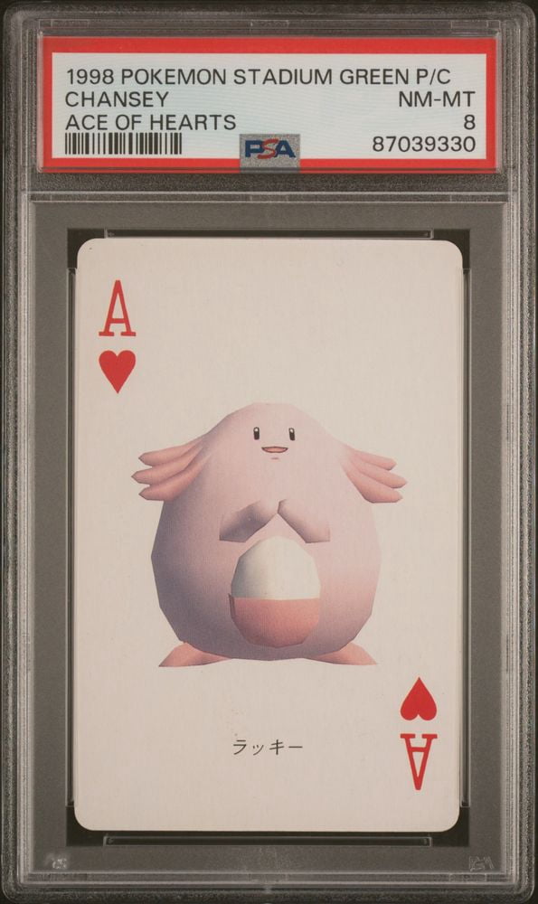 Pokemon Stadium Green Version Playing Cards Chansey Greek PSA 8