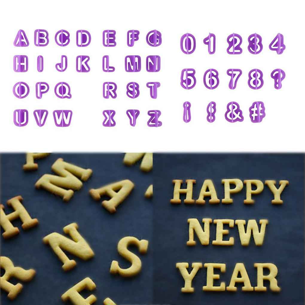 40pcs Alphabet Number Letter Cookie Cutters, Mini Alphabet Letter Cookie Stamps, Plastic Letters Cookie Cutters DIY Biscuit Mold Mini Fondant Cake Decorating Mold Tool - by Viemira