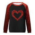 thumbnail image 4 of Penkiiy T-Shirt Ample à Manches Longues pour Dames Col Rond Confortable Hauts Slim Saint-Valentin Quotidien Grande Taille Imprimé Cœur m Rouge, 4 of 4