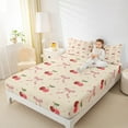 thumbnail image 4 of Feelyou Cartoon Bowknot Child Full Size Sheets, Kawaii Cherry Fruit Bed Sheets, Cute Princess Bow Style Sheet Sets, Ultra Soft Bedroom Decor, 4 Pieces, 4 of 7