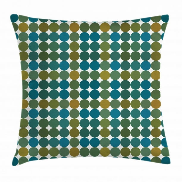 Geometric Throw Pillow Cushion Cover, Shades of Circle Shapes Repeating