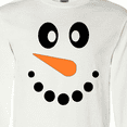 thumbnail image 4 of Inktastic Cute Smiling Snowman Face with Carrot Nose Long Sleeve T-Shirt, 4 of 5